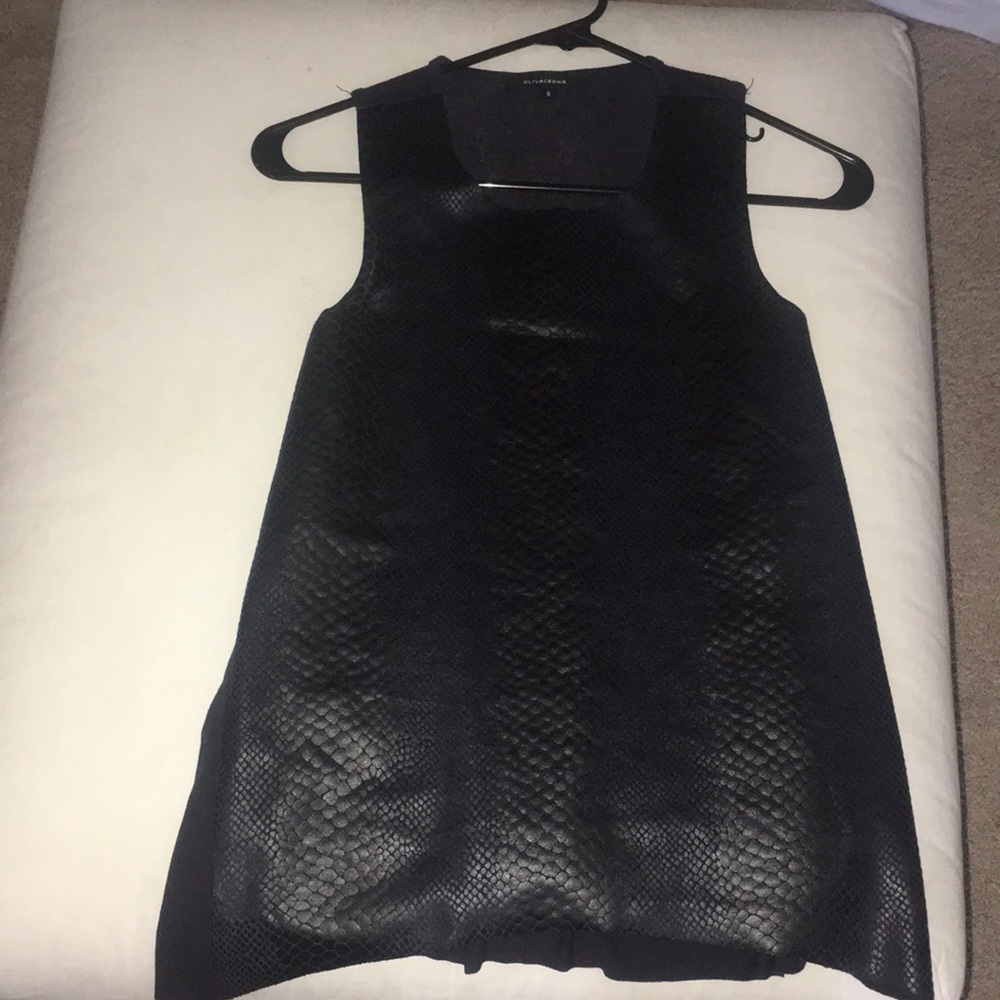 Navy faux snake skin tank